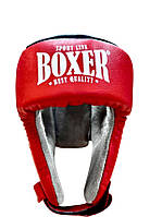 Шолом боксерський відкритий з посиленим захистом верхівки шкіра BOXER 2032 М-XL