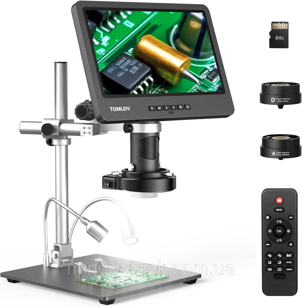 Мікроскоп с дисплеєм для пайки TOMLOV DM602 Pro 10,1``  з HDMI 2000x