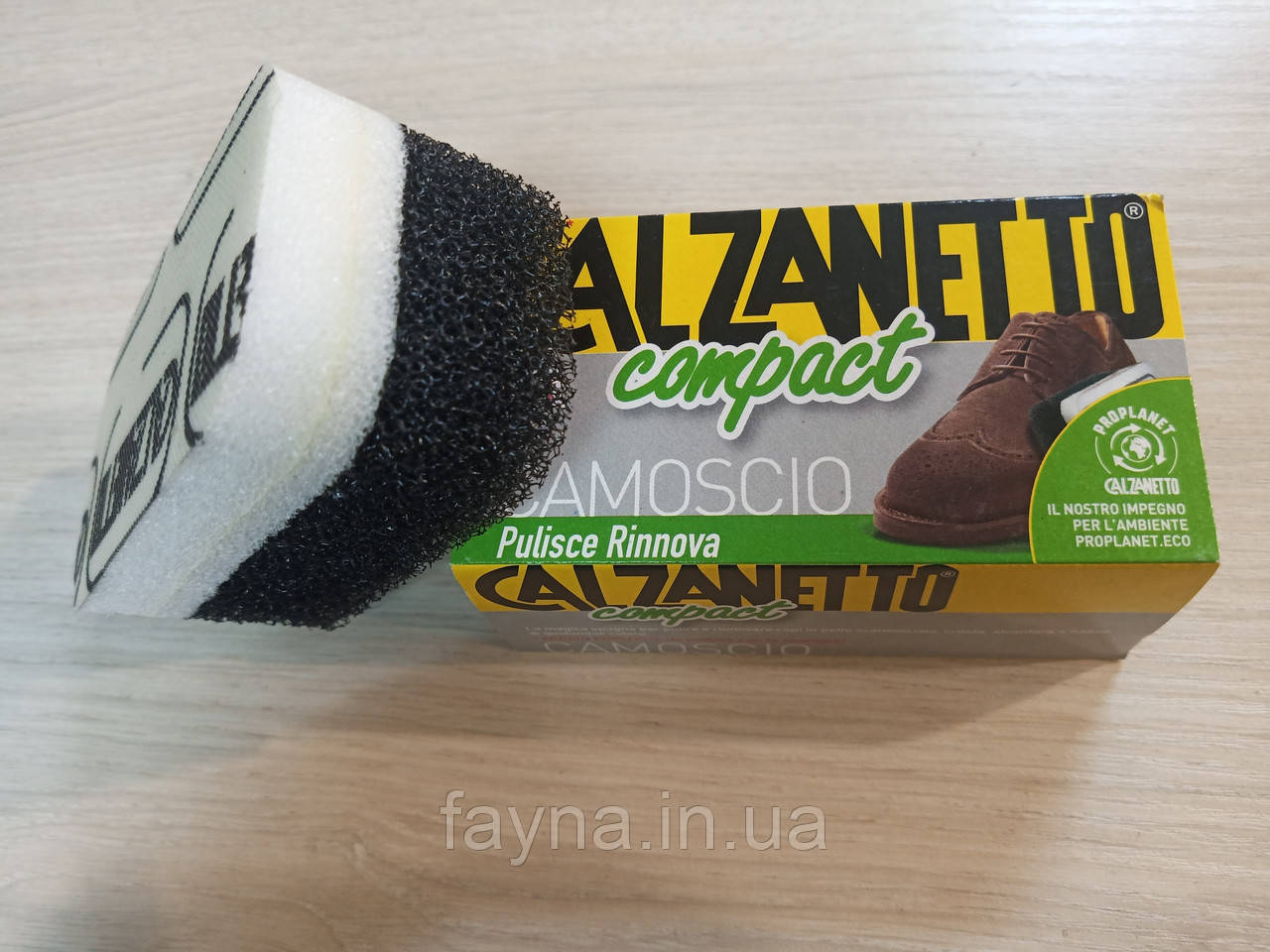 Міні-губка Calzanetto Spugna Compact Camoscio для догляду за замшею та нубуком, фото 1