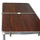 Портативний розкладний стіл для пікніка з чотирма стільцями Коричневий, фото 4