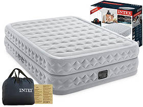 Надувне двоспальне ліжко Intex 64490 з електронасосом (203×152×51 см)
