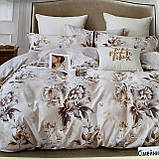 Сімейний комплект постільної білизни з простирадлом на резинцы з фланелі з двома підковдрами, фото 3