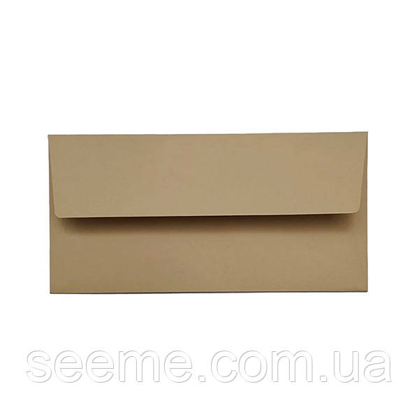 Конверт 220x110 мм, колір мигдальний, КОМПЛЕКТ 10 шт.