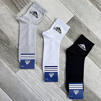 Шкарпетки чоловічі спортивні бавовна сітка середні Adidas, Туреччина, розмір 41-45, асорті, 12629