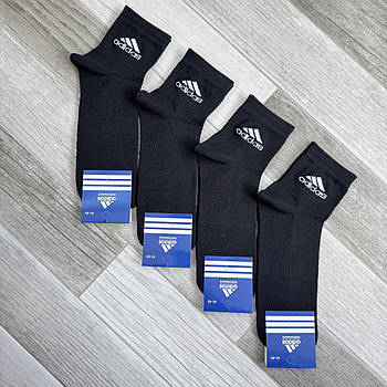 Шкарпетки чоловічі спортивні бавовна сітка середні Adidas, Туреччина, розмір 41-45, чорні, 12628