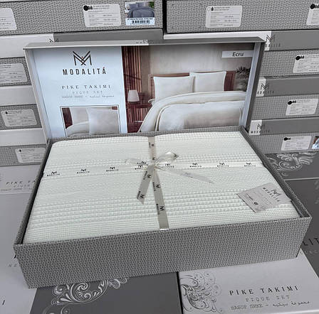 Постільна білизна з вафельним покривалом Євро, фото 1