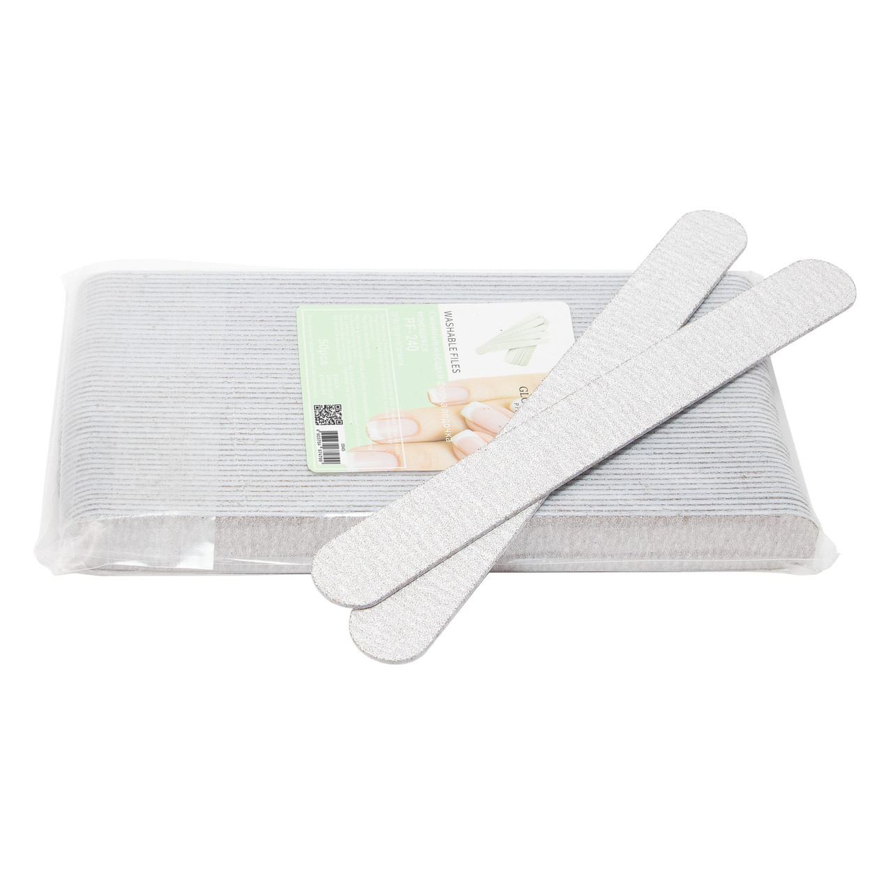 Змінні файли GLOBAL FASHION для манікюру прямі 240 грит 50 шт, фото 1