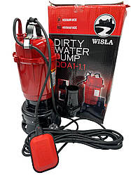 Насос Фекальний-дренажний WISLA QDA 1-1,1 з поплавком, корпус аллюминь 2" P=1,1 кВт, Q=10м3год, H=10М Польща