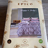 Сімейний комплект постільної білизни з простирадлом на резинцы з фланелі, дві підковдри, фото 4