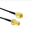 Кабель подовжувач роз'єму RGB74 RP SMA Male to PR SMA Female 2 метри антен WIFI/4G, фото 3