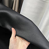 Штори БЛЕКАУТ Комплект атласних штор на тасьмі 150на270 см Захист 100% Колір Чорний, фото 2