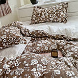 Євро комплект постільної білизни 180*200+20см з простирадлом на гумці Постільна білизна з фланелі євро розмір, фото 6