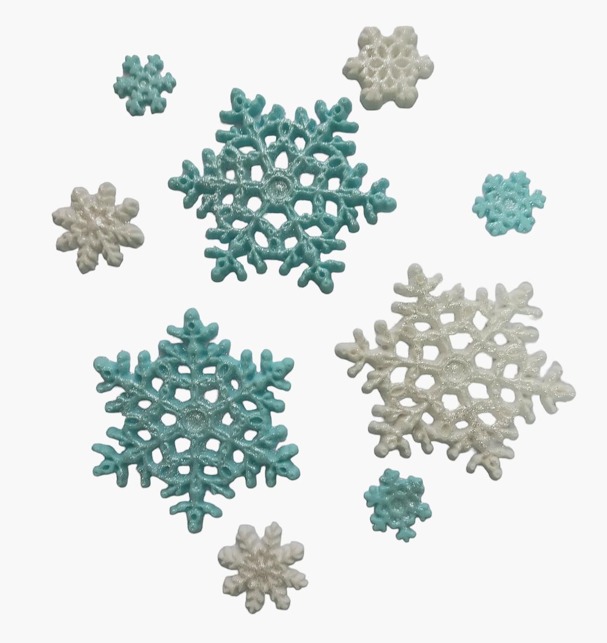 Набір цукрових прикрас "Сніжинки" ( 9 шт ) мікс, ТМ"Iryska", фото 1