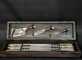 Подарунковий набір для шашлику Nb Art "Кабан" 9 предметів Кейс Бук