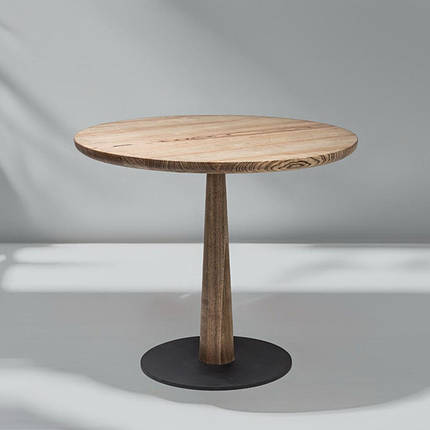 Стіл обідній Cone Wood круглий нерозкладний столик кавовий невеликий дерев'яний сучасний для кухні кафе ресторану ясен, фото 1