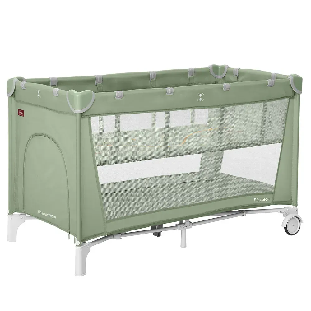 Манеж дитячий CARRELLO Piccolo+ CRL-18102 Mint Green (Карелло Піколо), дворівневе дно, 125х65х69 см, фото 1