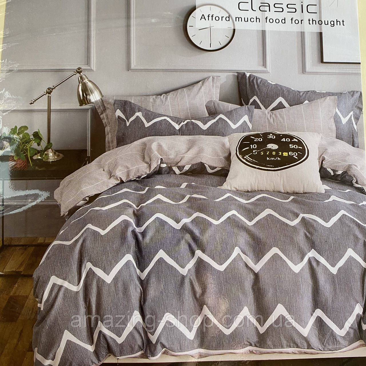 Сімейний комплект постільної білизни з простирадлом на резинцы з фланелі, дві підковдри, фото 1