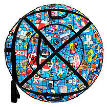 Тюбінг для катання 100 см "роблекс синій" (Оксфорд, ПВХ) плюшка для снігу, фото 2