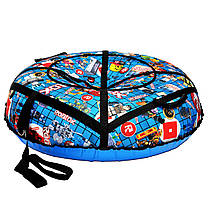 Тюбінг для катання 100 см "роблекс синій" (Оксфорд, ПВХ) плюшка для снігу, фото 5