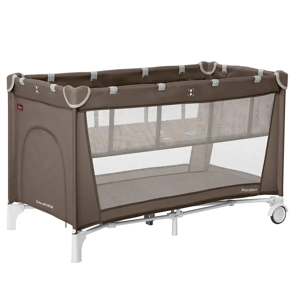Манеж дитячий CARRELLO Piccolo+ CRL-18102 Chocolate Brown (Карелло Піколо), дворівневе дно, 125х65х69 см