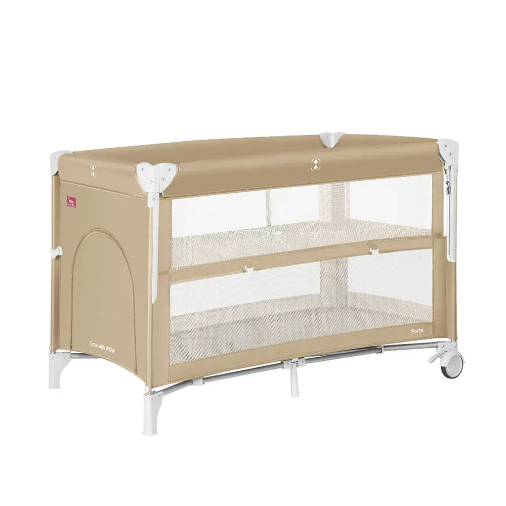 Манеж дитячий CARRELLO Porta CRL-18103 Sand Beige (Карелло Порта), дворівневе дно, 125х65х79 см, фото 1