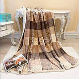 Плед покривало 200х230см. велюровий двосторонній на штучній овчині., фото 2