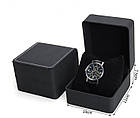 Подарункова коробка для браслетів і годинників чорна. Стильний футляр із подушечкою й упаковкою, фото 3