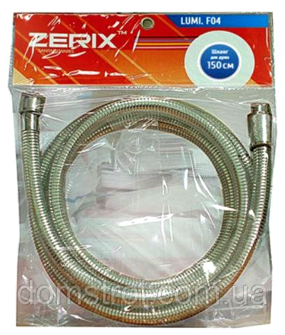 Шланг для душу пвх армований силіконове обплетення ZERIX LUMI.F04 (ZX0151) 150 см, фото 3