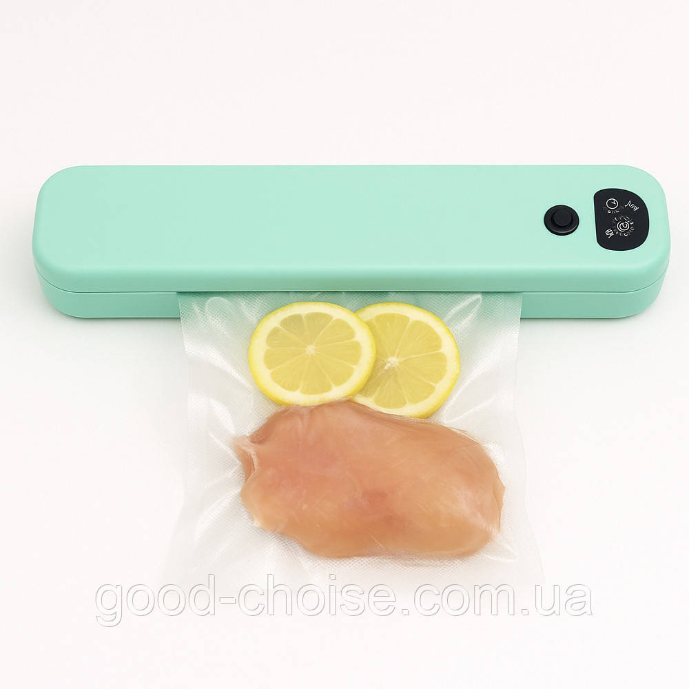 Вакуумний пакувальник для продуктів Vacuum Sealer, Зелений / Побутовий вакууматор для їжі, фото 1