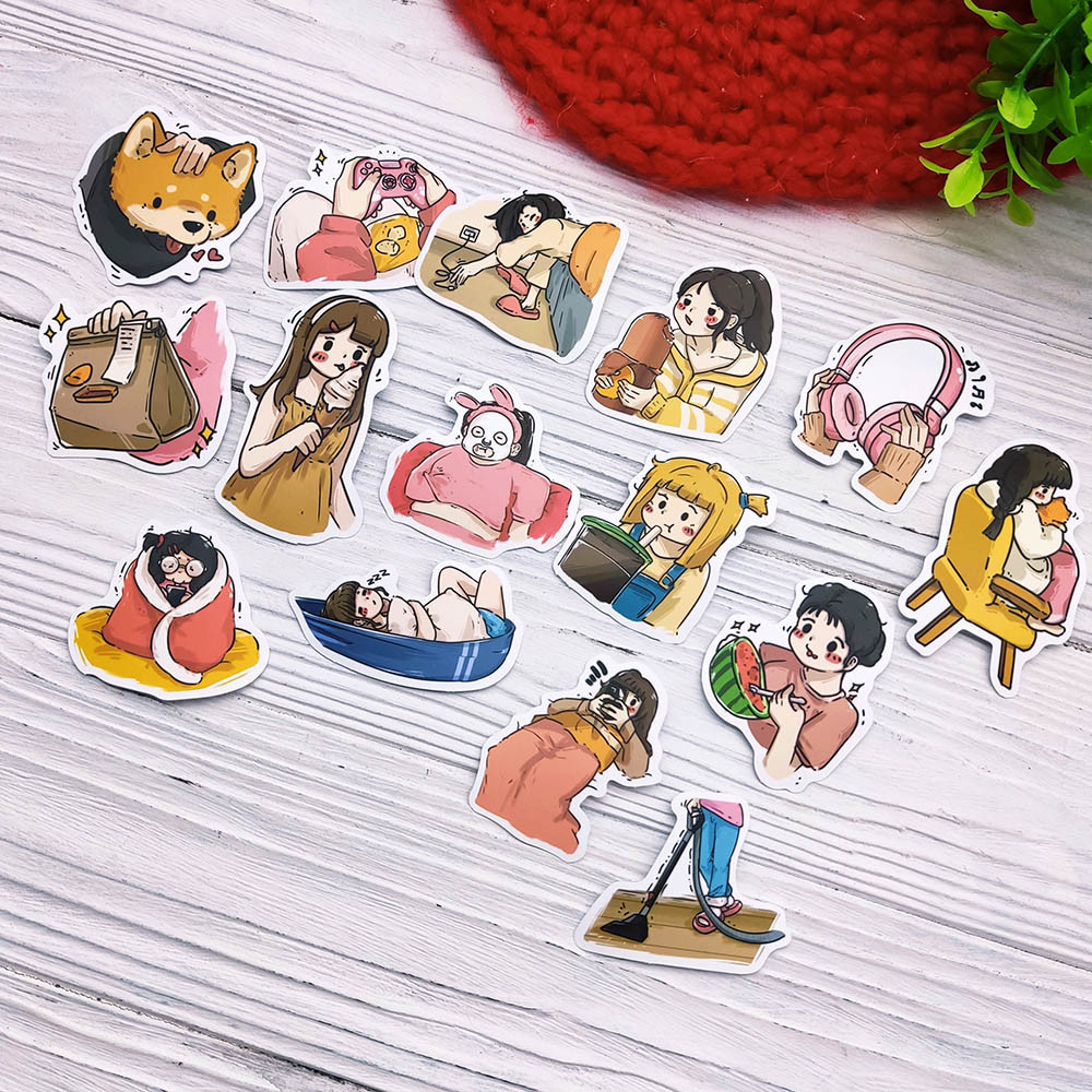 Комплект фігурних стікерів в аніме стилі (30 шт), фото 1