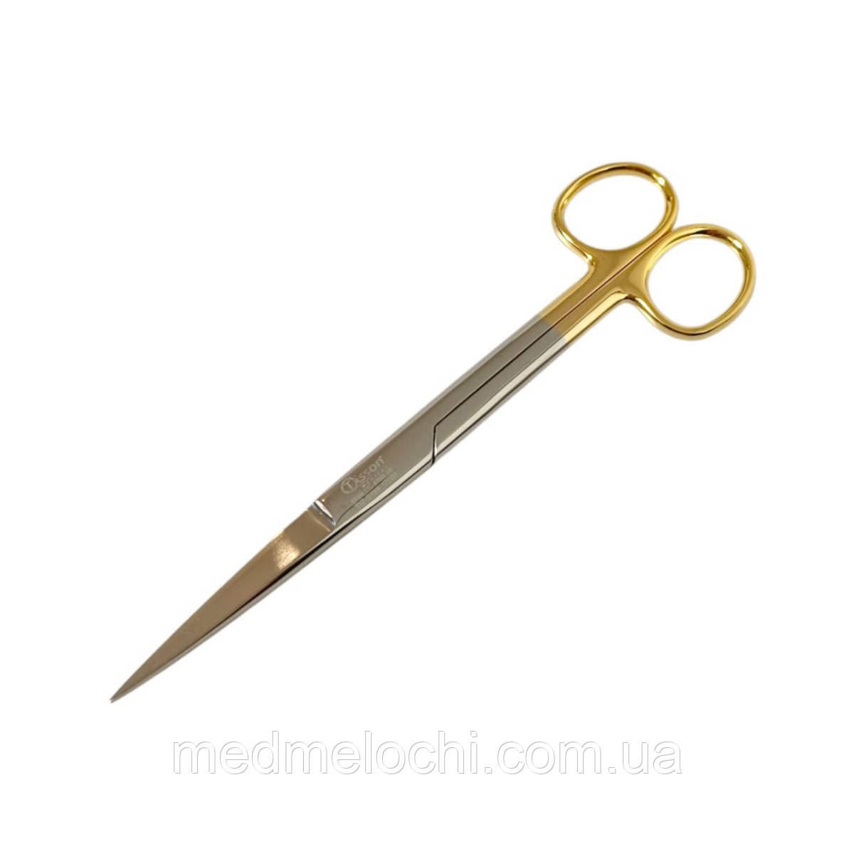 Операційні ножиці гострокінцеві, прямі Gold Series Tisson Medical. Довжина 17 см, фото 1