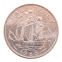 Велика Британія ½ пенні, 1965