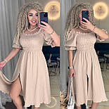 Мідіплаття з мусліну з верхом гумкою та рукавами ліхтариками (р. 42-52) 2035994, фото 4