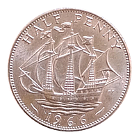 Велика Британія ½ пенні, 1966