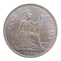 Велика Британія 1 пенні, 1966