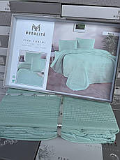 Постільна білизна з вафельним покривалом Євро, фото 3