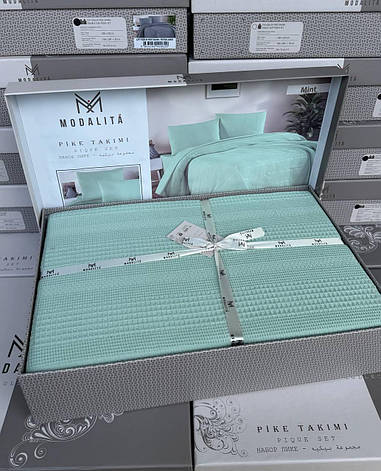 Постільна білизна з вафельним покривалом Євро, фото 1