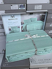 Постільна білизна з вафельним покривалом Євро, фото 2