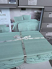 Постільна білизна з вафельним покривалом Євро, фото 5