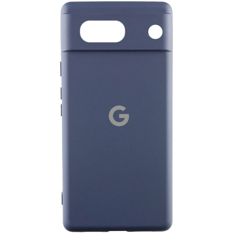 Чохол Silicone Cover Lakshmi Full Camera (AA) для Google Pixel 9a | Мікрофібра Синій / Midnight blue, фото 1