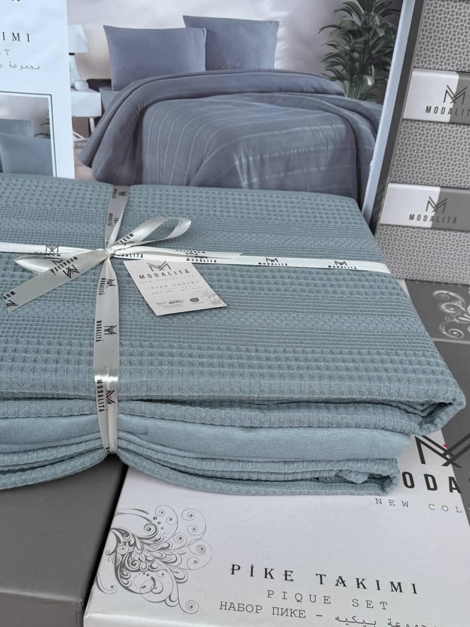 Постільна білизна з вафельним покривалом Євро