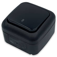 Вимикач зовнішній прохідний Viko Palmiye Чорний (90555104)