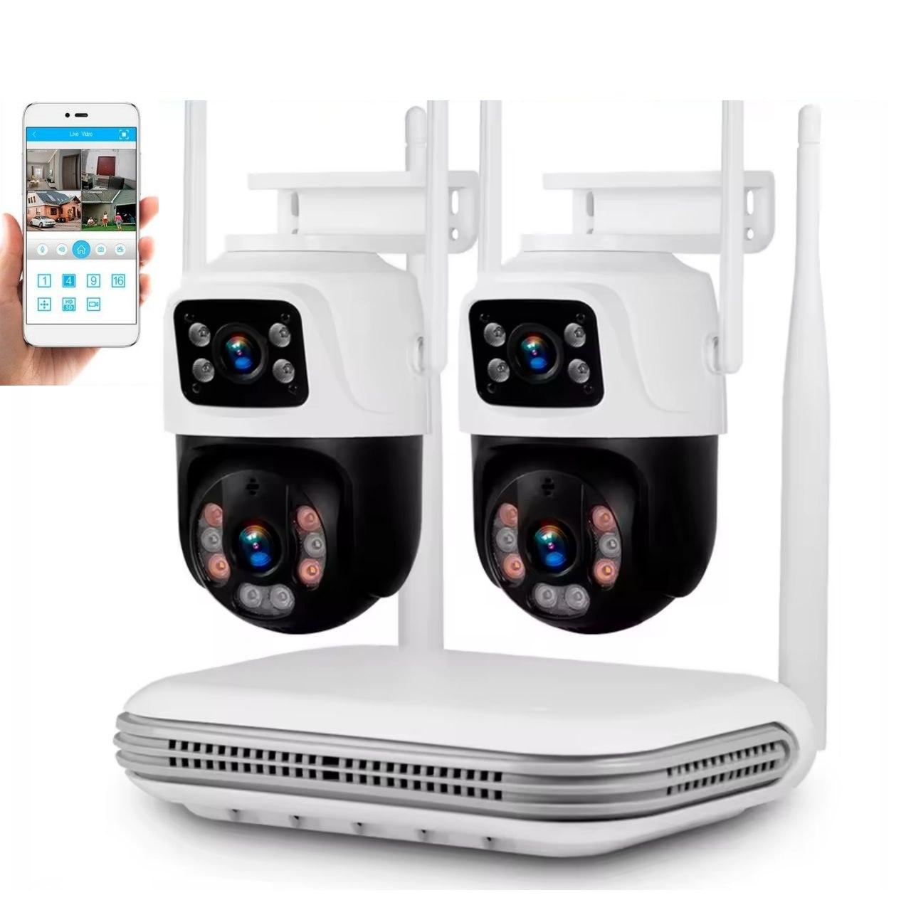 Wi-Fi комплект відеоспостереження Kerui N28-B-KIT 2 камери 6MP. iCSee/XMeye, фото 1