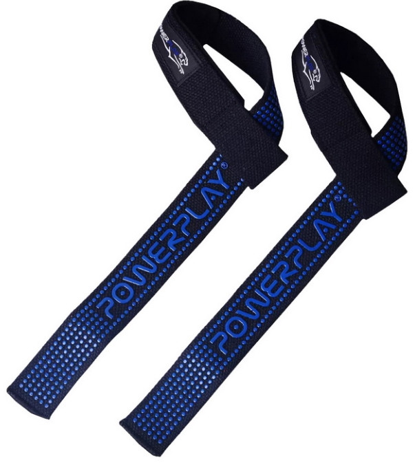 Лямки для тяги PowerPlay Lifting Straps PP 7064 чорний/блакитний, фото 1