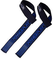 Лямки для тяги PowerPlay Lifting Straps PP 7064 чорний/блакитний