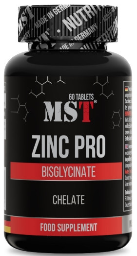 Цинк MST Zinc Pro Bisglycinate Chelate, 60 таблеток, фото 1