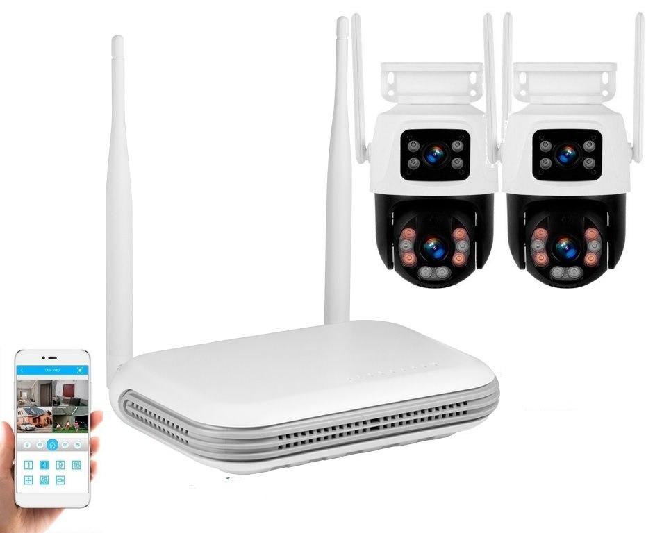 Wi-Fi комплект відеоспостереження Kerui N28-B-KIT 2 камери 6MP. iCSee/XMeye
