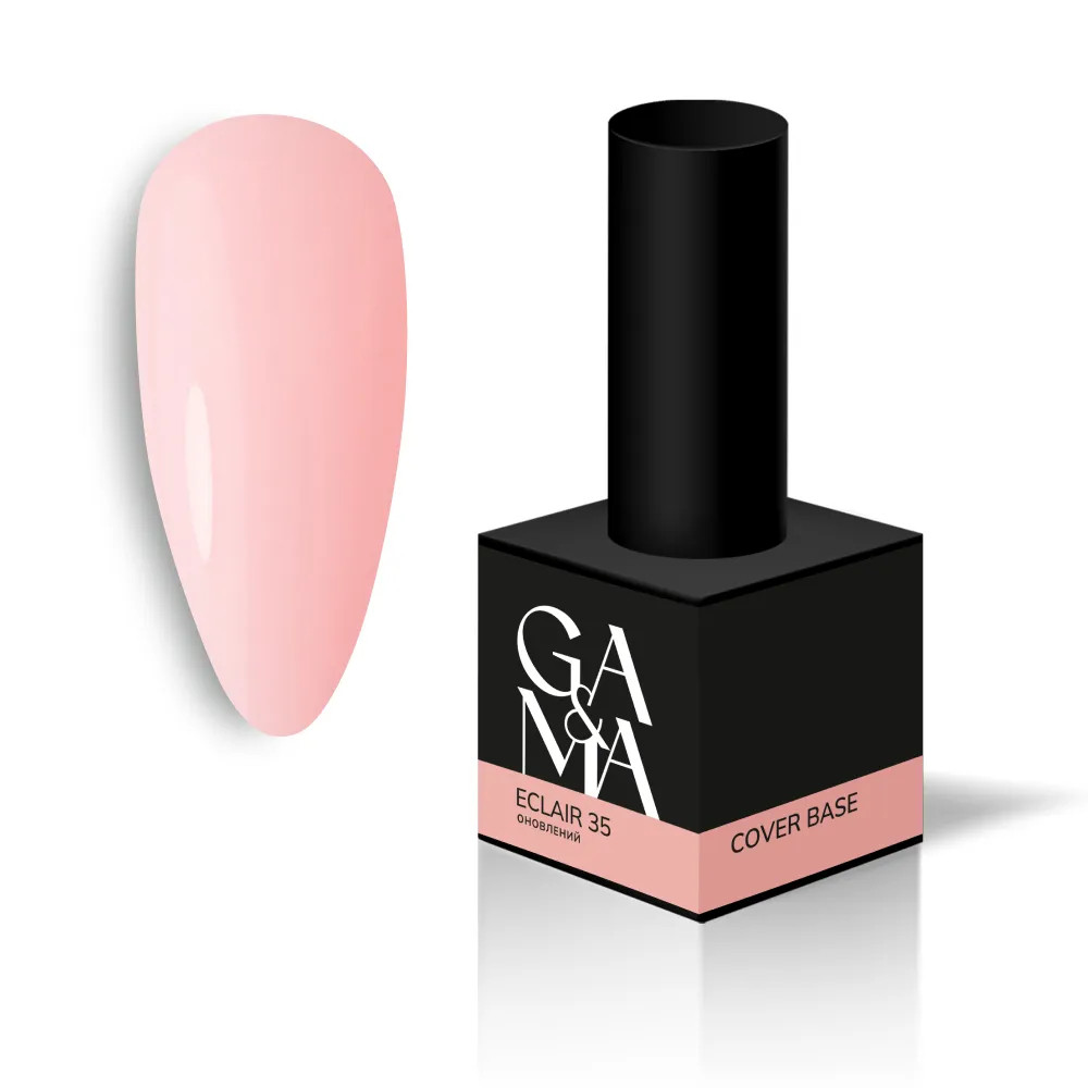Камуфлююча база для нігтів Еклер Ga&Ma Cover base 035 Eclair, 15 мл, фото 1