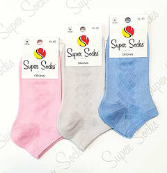 Шкарпетки жіночі сітка, укрочені, бавовна, Super Socks (розмір 36-40)