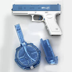 Електричний водяний пістолет Glock із USB зарядкою та великим магазином Синій ( код: WGG-9x19Z )